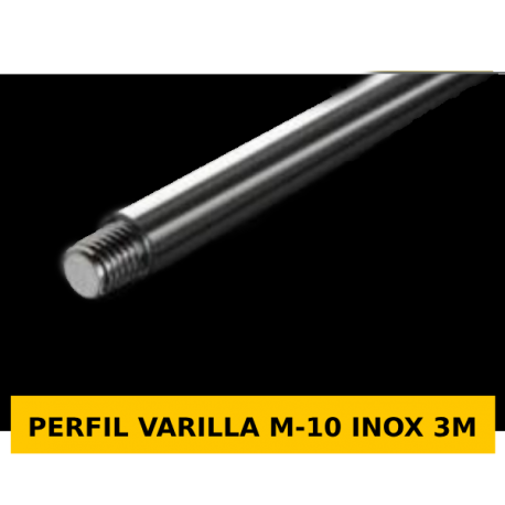 PERFIL VARILLA M-10 INOX 3M